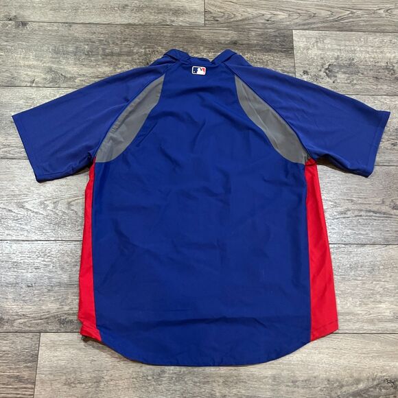 Majestic Cool Base Texas Rangers Half-Zip Pullover Jacket Windbreaker Mens Large - Picture 6 of 9